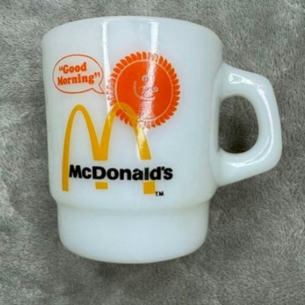 Coffee Mug Vintage McDonalds Anchor Fire-King Milk Glass Coffee Mug
